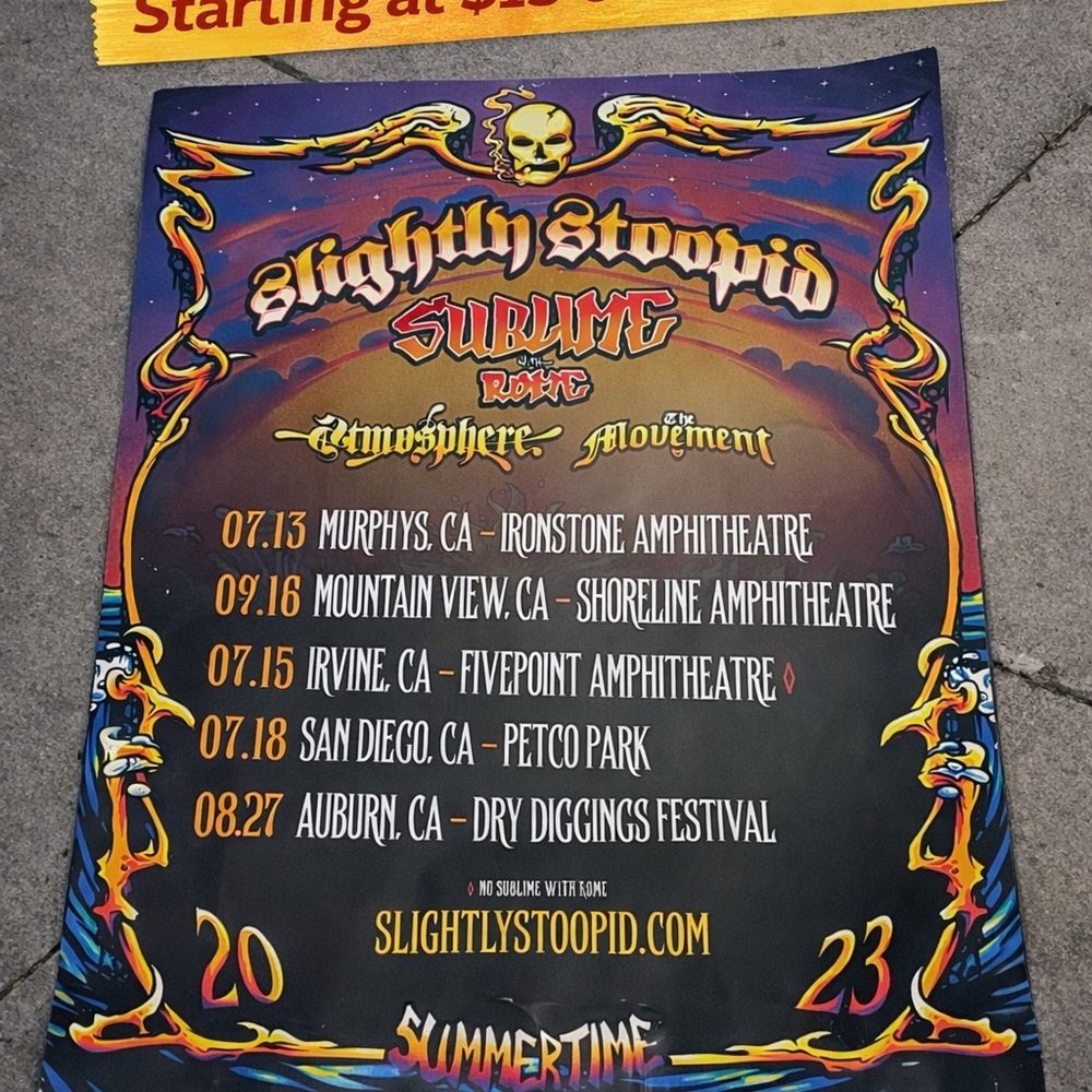 Slightly Stoopid 2023 Summertime Tour Poster – Official Concert Merch